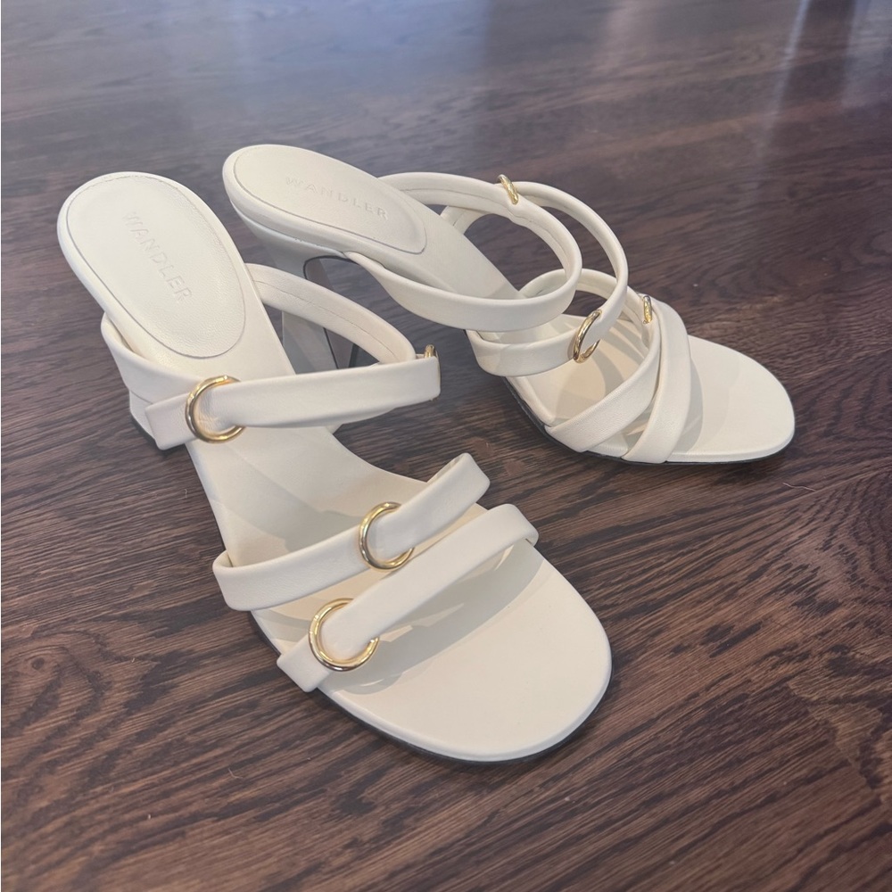 Wandler Leather and Gold Detail Heels